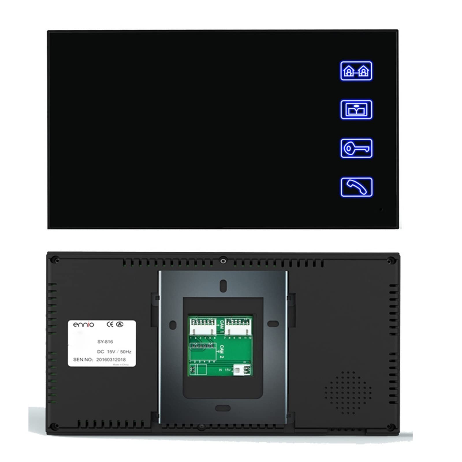 Videoportero WiFi, Videoportero Teléfono Intercomunicador Timbre Botón táctil Desbloqueo Remoto Visión Nocturna Cámara de Seguridad Vigilancia en el hogar,Domotica