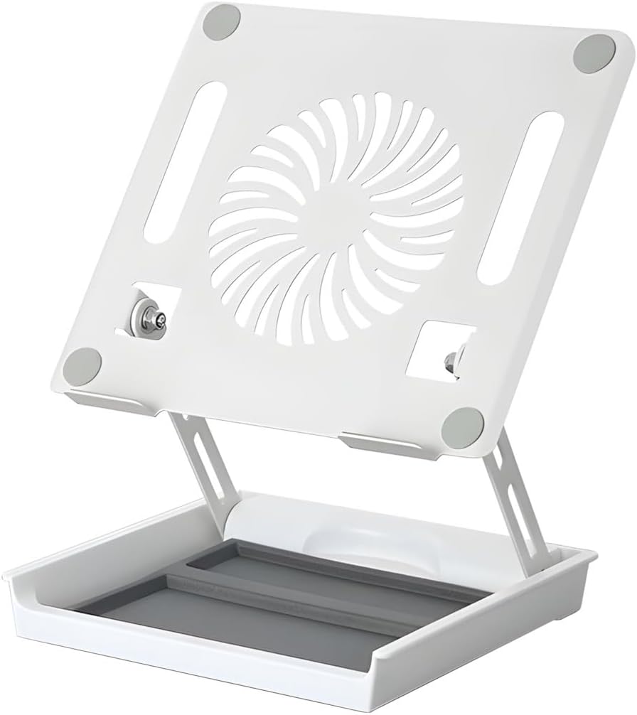 Magnetic Laptop Cooling Stand Including Built in Storage Box and Powerful Fan for 17.3 Inch Notebooks