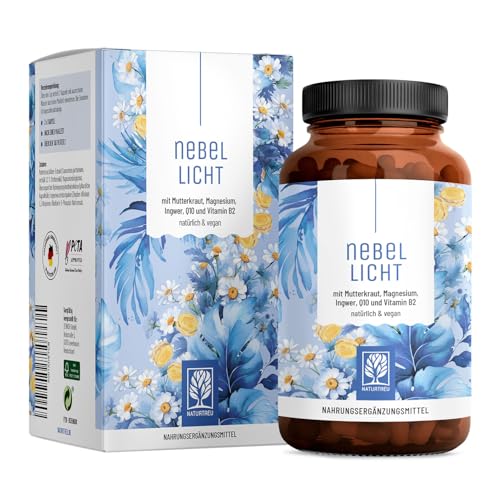 NATURTREU® Nebellicht - Mutterkraut Komplex hochdosiert 1260 mg pro Tag - Komplex mit Ingwer, Magnesium, Coenzym Q10 & Vitamin B2 - natürlich und vegan