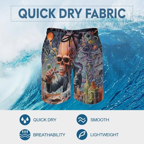 Men's Swim Trunks Quick Dry Board Shorts with Pockets Beach Shorts Work on Desk Bathing Suits for Men3