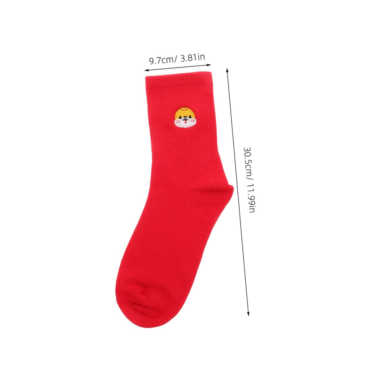 Ipetboom 2paires Chaussettes Brodées de Serpents pour Nouvel An Chinois Coton Doux Unisexes Pours Fêtes Vie Quotidienne