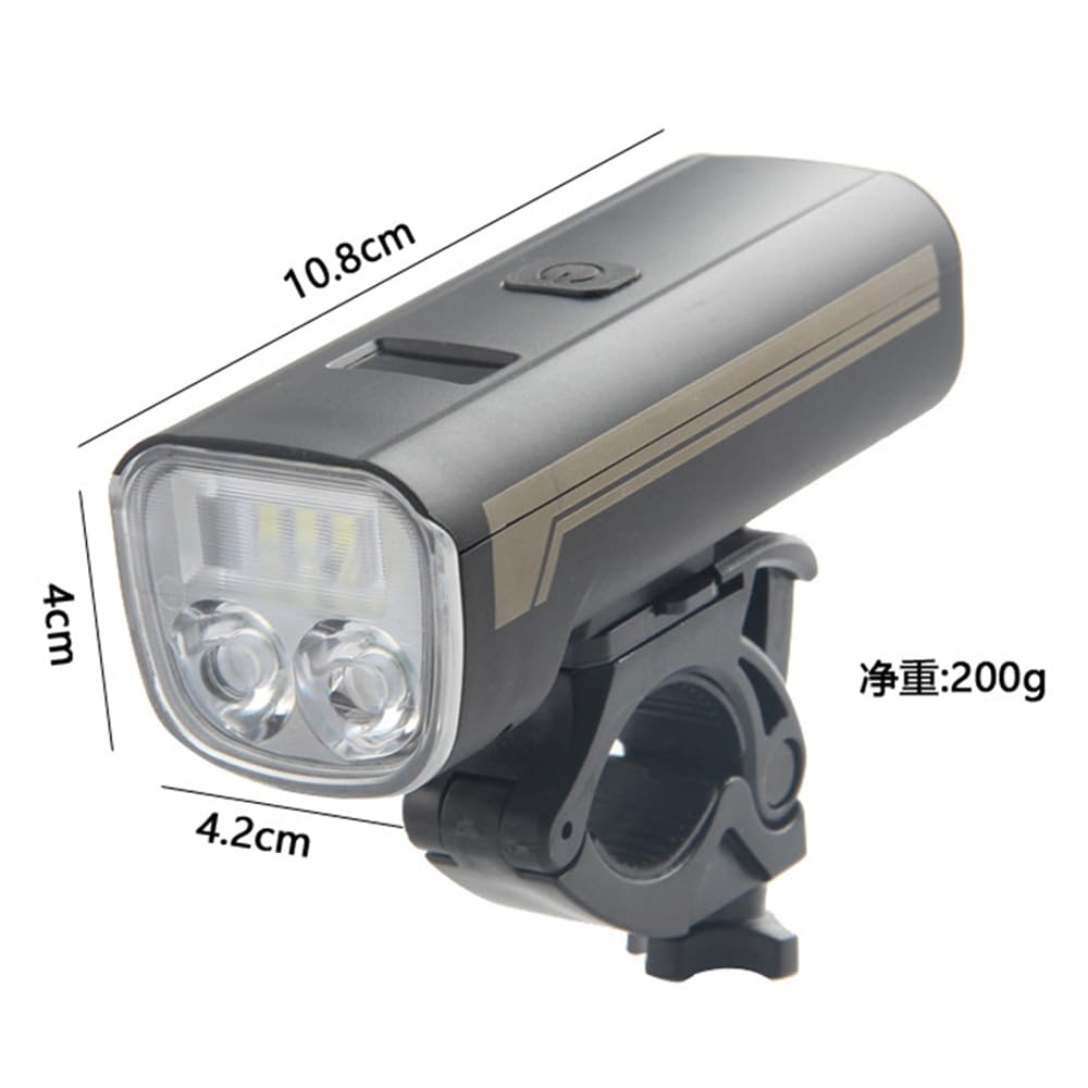 Outdoor Cycling Bicicletta Luci Battery Level Display Bicicletta Fari LED Night Riding Lighting Torcia elettrica