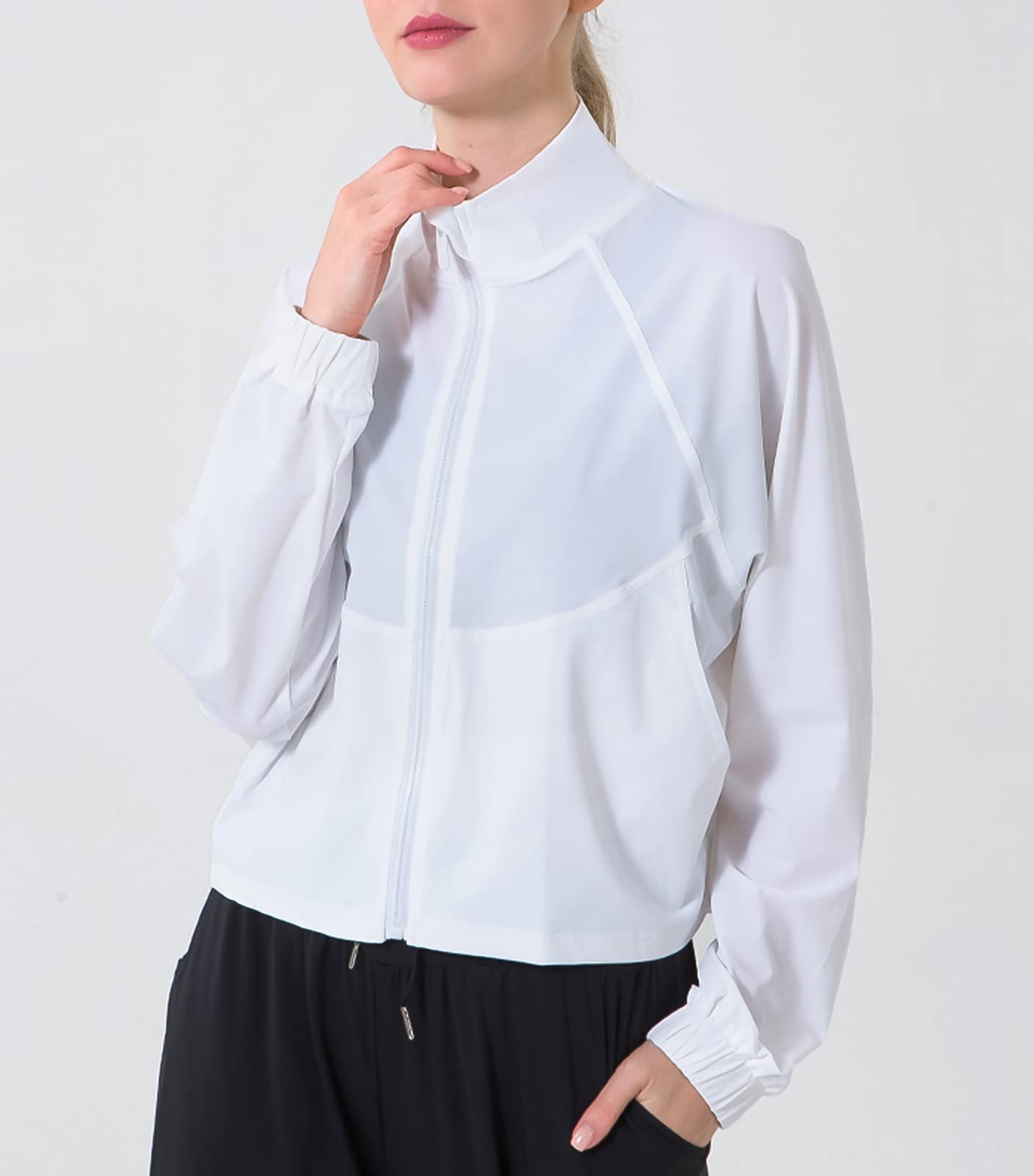SEAUR Damen Laufjacke Dünn Atmungsaktiv Sportjacke UPF 50+ Sommer Sweatjacke Trainingsjacke Fitness Yoga Jacke S M L XL