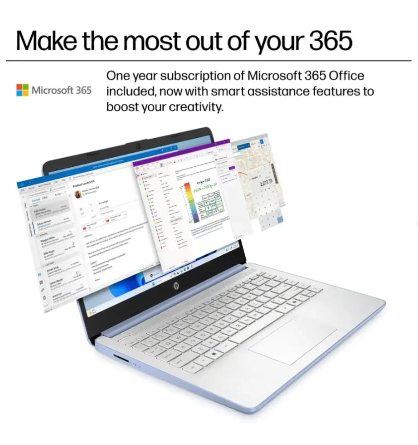 Image of HP 2025 Student Business Laptop, Intel Processor N150(up to 3.6 GHz), 14 Inch LED Screen,16G RAM, 128GB Storange,1 Year Office 365, Windows 11 Home,Sky Blue w /YYY Accessories