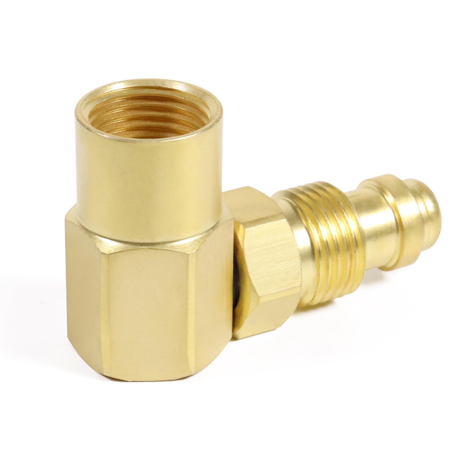 AW-407 / CGA 032 Nut / NIP-032 Body 90' Argon Welder Connector 90 Degrees Elbow Inert Gas Adaptor Compatible for Everlast for TIG for MIG Welder