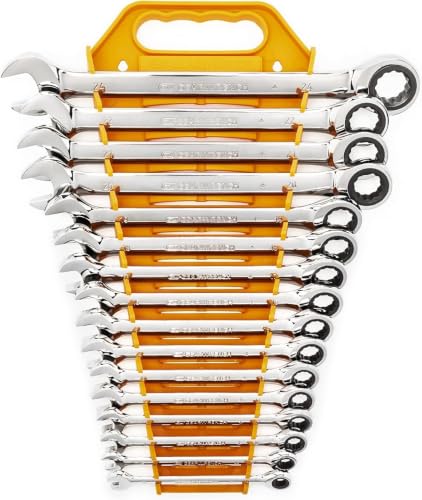 Image of GEARWRENCH 16 Piece Ratcheting Combination Wrench Set with Tray | Metric | 9416 (Pack of 5)