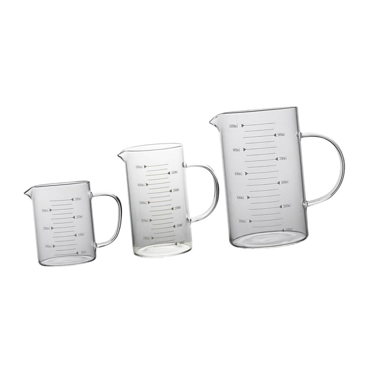 PRETYZOOM 3pièces Tasses à Mesurer Verre Résistant Chaleur Pour Cuisine Et Pâtisserie Pour Lait Jus Et Autres Liquides