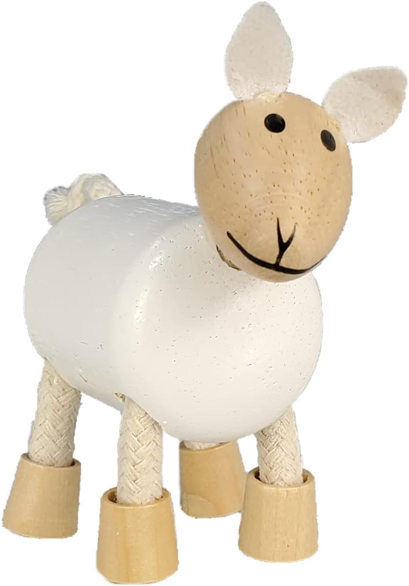 TEKOR Wooden Bendable Farm Animal Toys (Set of 4) | Ages 3 & Up | Early Education Toy Animals for Kids | Fun Montessori Toys | Smooth Natural Wood | Endless Play for Girls & Boys | Non-Toxic Paint |