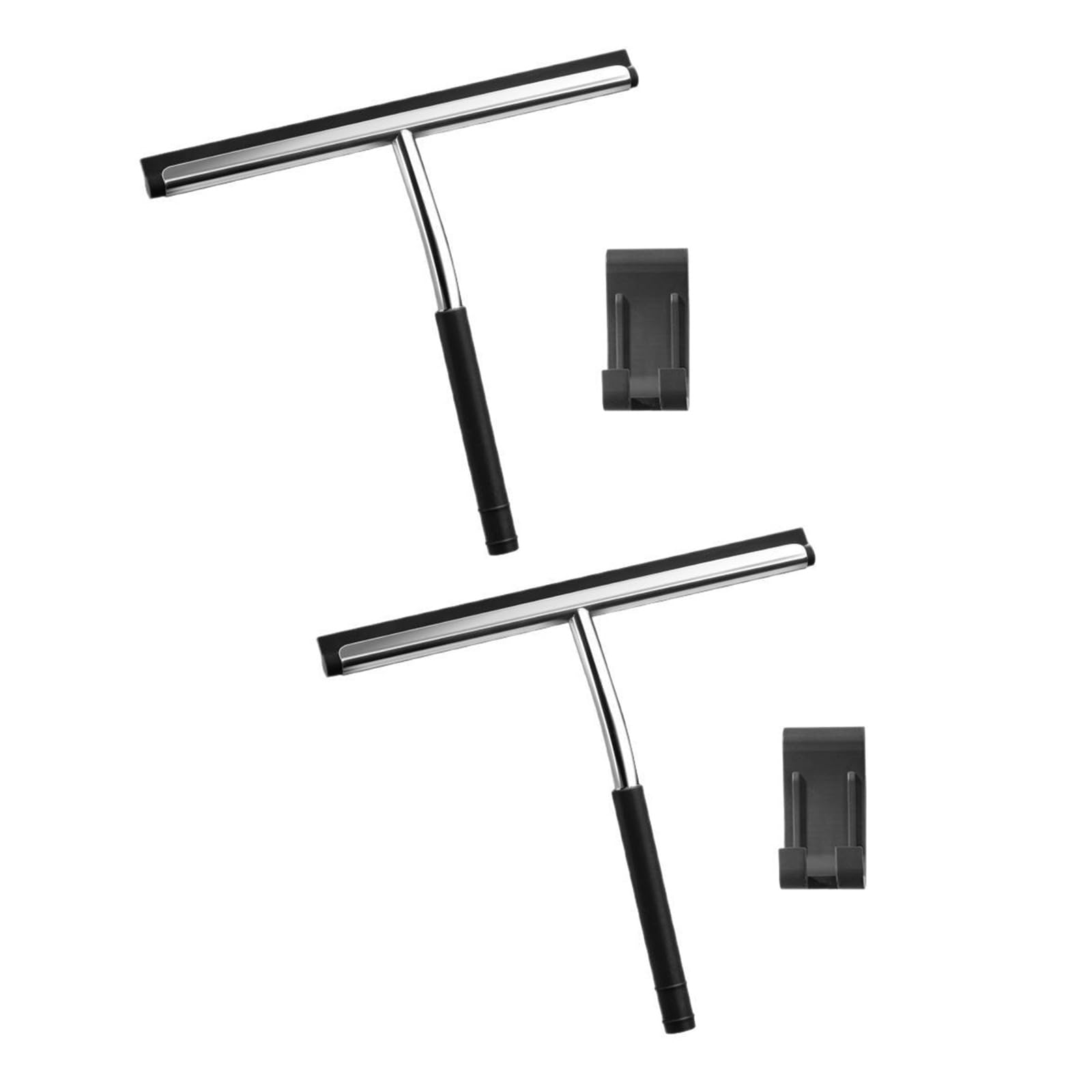 Nucelit Silicones Squeegee Shower Window Cleaner with Ergonomic Handle for Bathroom Mirroring Glass Efficient Scrubbing Tool Stainless Steel Window Scraper