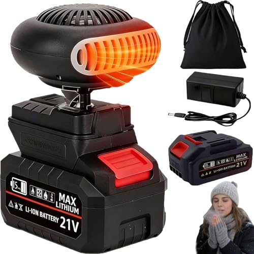 Battery Powered Space Heater, Battery Operated Space Heater Indoor Cordless Rechargeable with USB...
