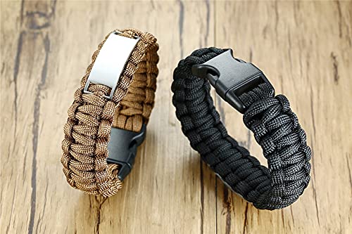 Saint Michael Archangel Protetion Prayer Survival Paracord Bracelet, Religious Christ God Amulet Bangle, Christian Personalized Engraved Jewelry for Men, Black, 9 Inch4