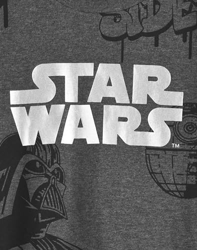 STAR WARS Boys T-Shirt | Kids Dark Grey Short Sleeve Graphic Tee | Sci-fi Movie Film Character Merchandise Gift 7