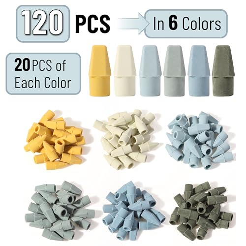 Image of Mr. Pen- Pencil Erasers Toppers, 120 Pack, Colorful, Latex Free, No Smudge | Mr Pen Erasers for Pencils