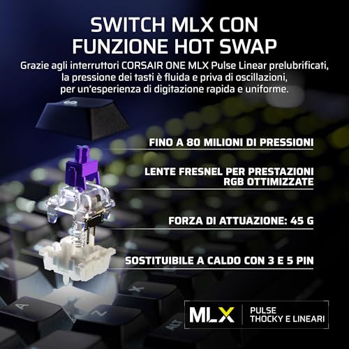 GALLEON 100 SD RGB Tastiera da Gioco Meccanica Cablata – QWERTY Italiano, Elgato Stream Deck Integrato, Interruttori MLX Pulse Thocky Lubrificati e Sostituibili a Caldo, FlashTap SOCD, 8,000Hz - Tastiera gaming - Immagine 7