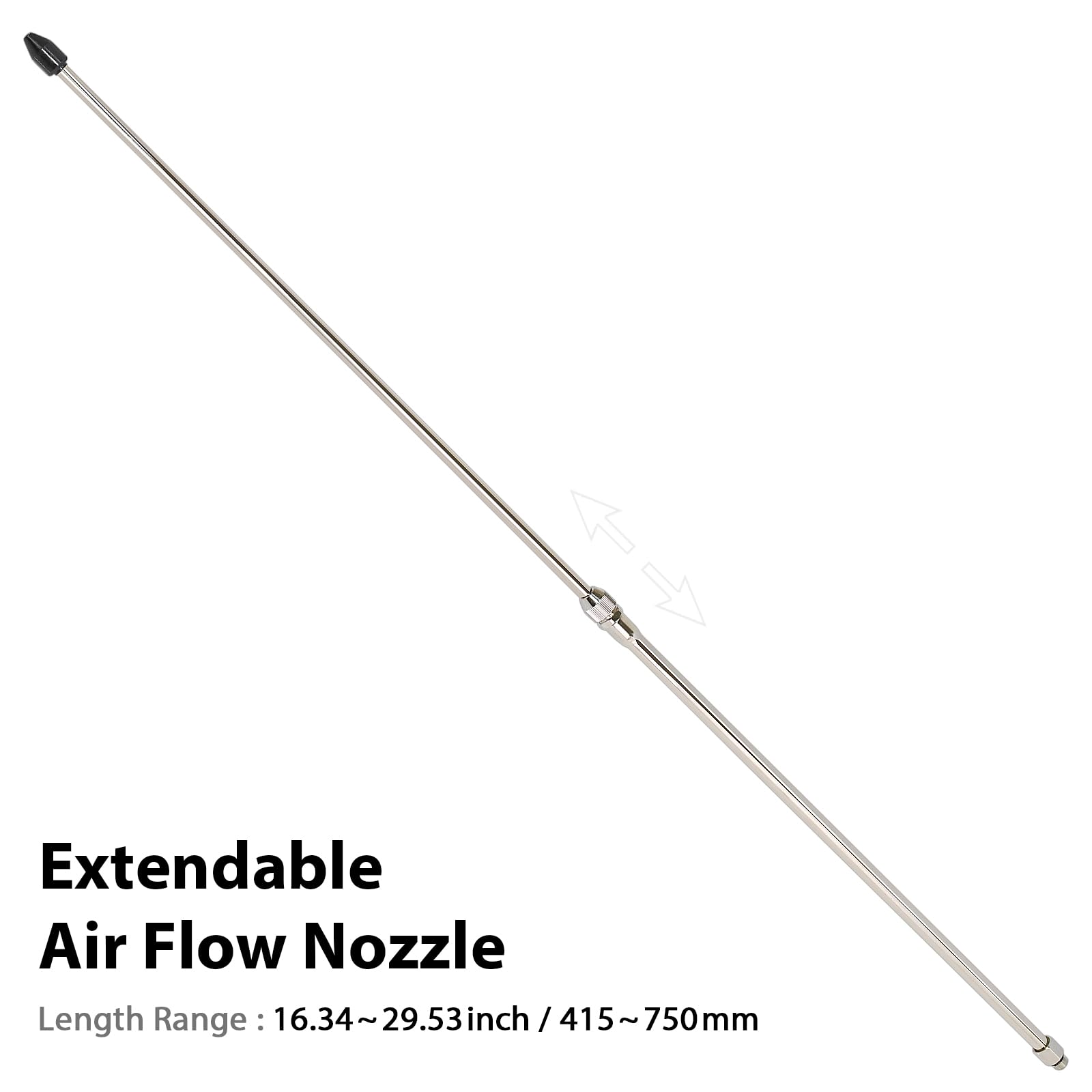 FIRSTINFO A18527A Length Extendable Adjustable Air Flow Nozzle Length: 415-750 mm for FIRSTINFO 2-Way Air Duster Blow Gun