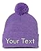 INK STITCH Sp15 Pom Pom Customized Custom Beanies - 28 Colors (Heather Purple)