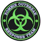 Zombie Outbreak Response Team Green Patch - 3.5x3.5 inch. Embroidered Iron on Patch