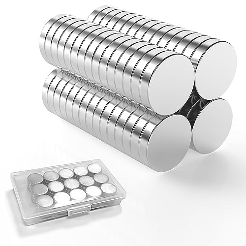 LISOPO 60 Imanes de Neodimio 10 x 2 mm Fuertes y Pequeños para Pizarra Magnética, Tablón de Anuncios, Neveras, Manualidades - Mini Imanes