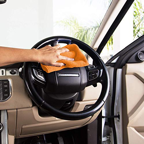 Image of SOFTSPUN Microfiber Car Cleaning, Detailing & Polishing Cloth - 40X60 Cms - Orange.