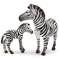Gemini&Genius Zebra Toys for Kids, Wild Life Animal Toy Figurines, African Jungle Animal Zebra Action Figure Playset, Gift for Kids, Educational, Cake Toppers, Party Supplies