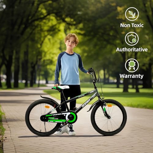 Image of ACEGER Simon Kids Bike for Boys Girls Toddlers, Unisex for Aged 3-13 Years, 12 14 16 18 Inch Children Bicycle with Training Wheels, 20 Inch Bike with Kickstand