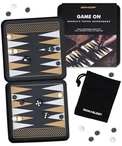 Iron & Glory Ensemble de backgammon de voyage magnétique dans