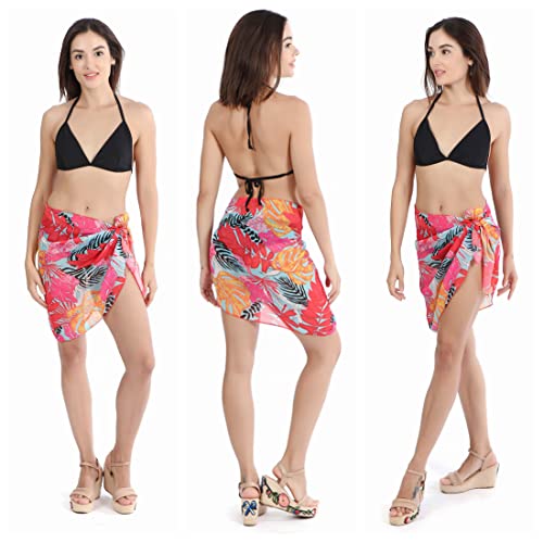 Ayliss Women Swimsuit Cover Up Short Chiffon Summer Beach Sarong Bikini Wrap Skirt Bathing Suit Scarf Pareo Swimwear2