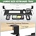 Height Adjustable Keyboard Tray Under Desk Slide Out, 27(33 Including Clamps)*11 Inch, Ergonomic Keyboard & Mouse Drawer Extender Holder, Sturdy C-Clamp Mount, for Home, Office, Black