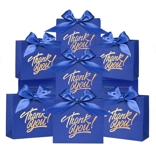 Mini sacs cadeaux bleus pour invités de baby shower et attentions d'anniversaire