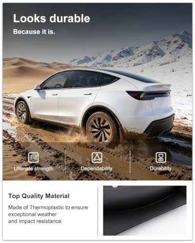 Image of Kiwi Master No Drill Mud Flaps for 2025-2026 Tesla Model Y Juniper | Heavy Duty Mud Guards, Front & Rear Splash Guards, 4 Pcs Set