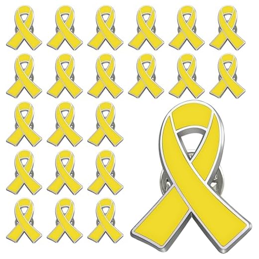 Bulk Yellow Ribbon Awareness Pins Pack
