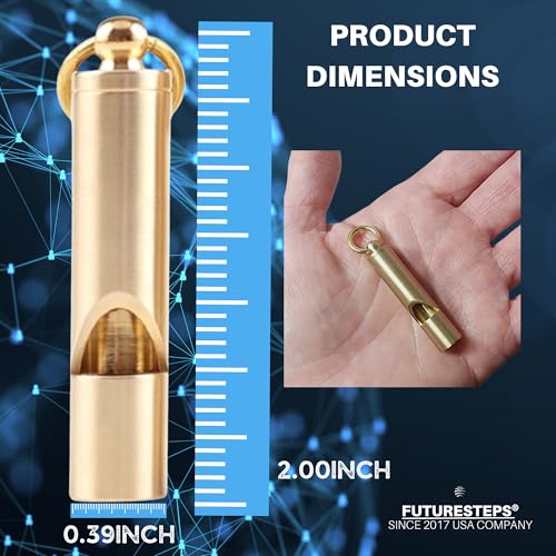 Futuresteps 2343754587 Loudest Brass Whistle Best Premium Emergency Whistle 125Db+ One Piece Outdoor Survival Whistle thumb #3