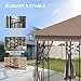 Outsunny 10' x 11.5' Metal Patio Gazebo, Double Roof Outdoor Gazebo Canopy Shelter with Tree Motifs Corner Frame and Netting, for Garden, Lawn, Backyard, and Deck, Brown