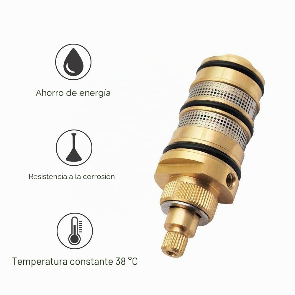 Grifo Ducha Termostatico Grifo monomando para Ducha de Latón | Valvula Mezcladora ducha 3 vias Grifos Montaje en Ducha Mezcla de Agua Fría y Caliente