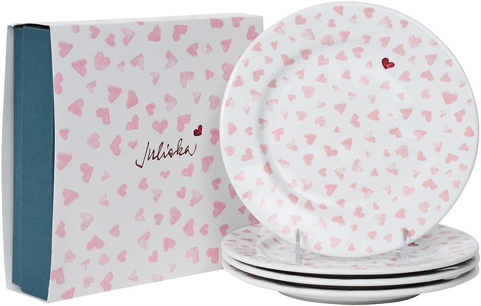 Juliska Love You More Dessert/Salad Plate Set/4 - Pink