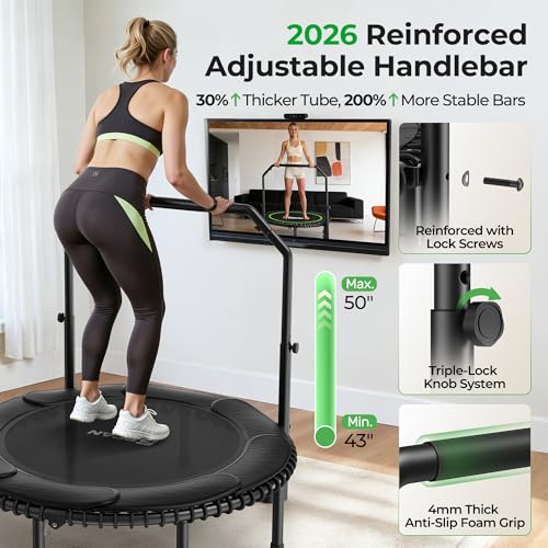 BCAN BT2 40/48" Rebounder Trampoline for Adults, Handle, Indoor, 450/550lbs by BCAN - Image 5
