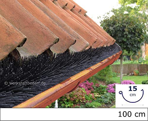 Dachrinnenbürste speziell für Kupferdachrinnen, 20 Meter Ø 15cm, inkl. 12 Sicherungsklammern gegen Sturm und Wind