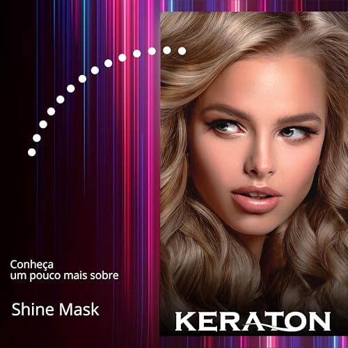 Keraton, Máscara matizadora hidratante, Trata e colore, Para cabelo louro claro e médio, Shine Mask,