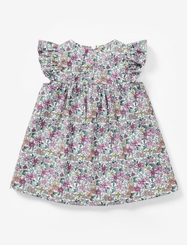 PATPAT Baby Girl's Floral Dress Ruffle Sleeve Cute Playwear Round Neck Dresses2