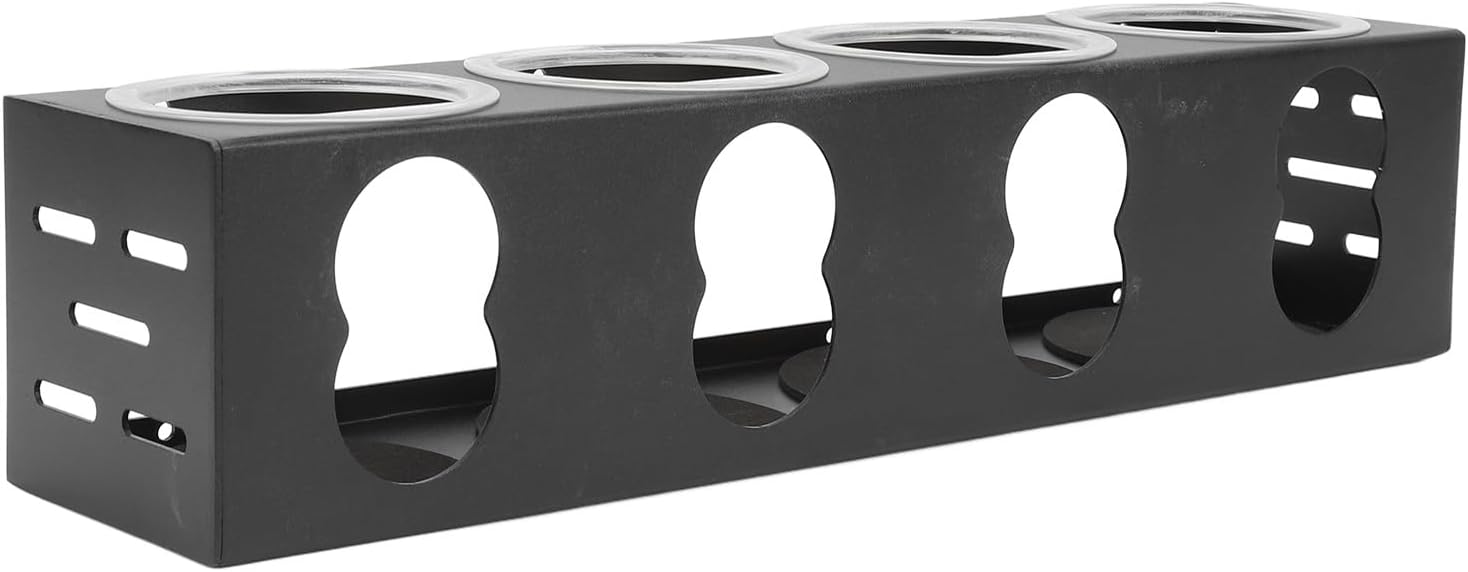 RV Rack Organizer Aluminum Alloy Space Saving Quiet Use Kitchen Holder Rack Organizer for Caravan Campervan (Black 4 Holes)