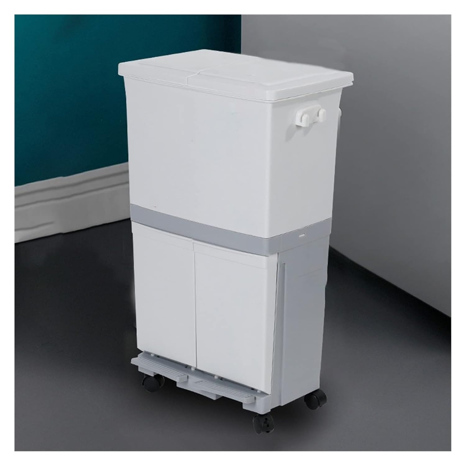 Kitchen Bins 45L/60L Kitchen Bin Dry and Wet Separator Bin with Wheels