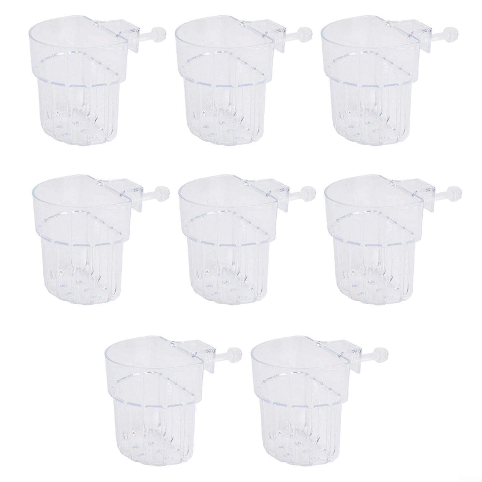 Set mit 8 transparenten Aquarium-Pflanzenhaltern mit Haken zum Aufhängen, optimale Positionierung für das Wachstum von Aquarien (B)