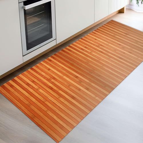 CosìCasa Bambusmatte – Vielseitiger Bambusteppich aus Bamboo als Badezimmer Matte, Badematte Holz oder Bad Läufer – die stilvolle Badematte Bambus als Bambus Deko (Natural – Orange - 50X180) CosìCasa Bambusmatte – Vielseitiger Bambusteppich aus Bamboo als Badezimmer Matte, Badematte Holz oder Bad Läufer – die stilvolle Badematte Bambus als Bambus Deko (Natural – Orange - 50X180)