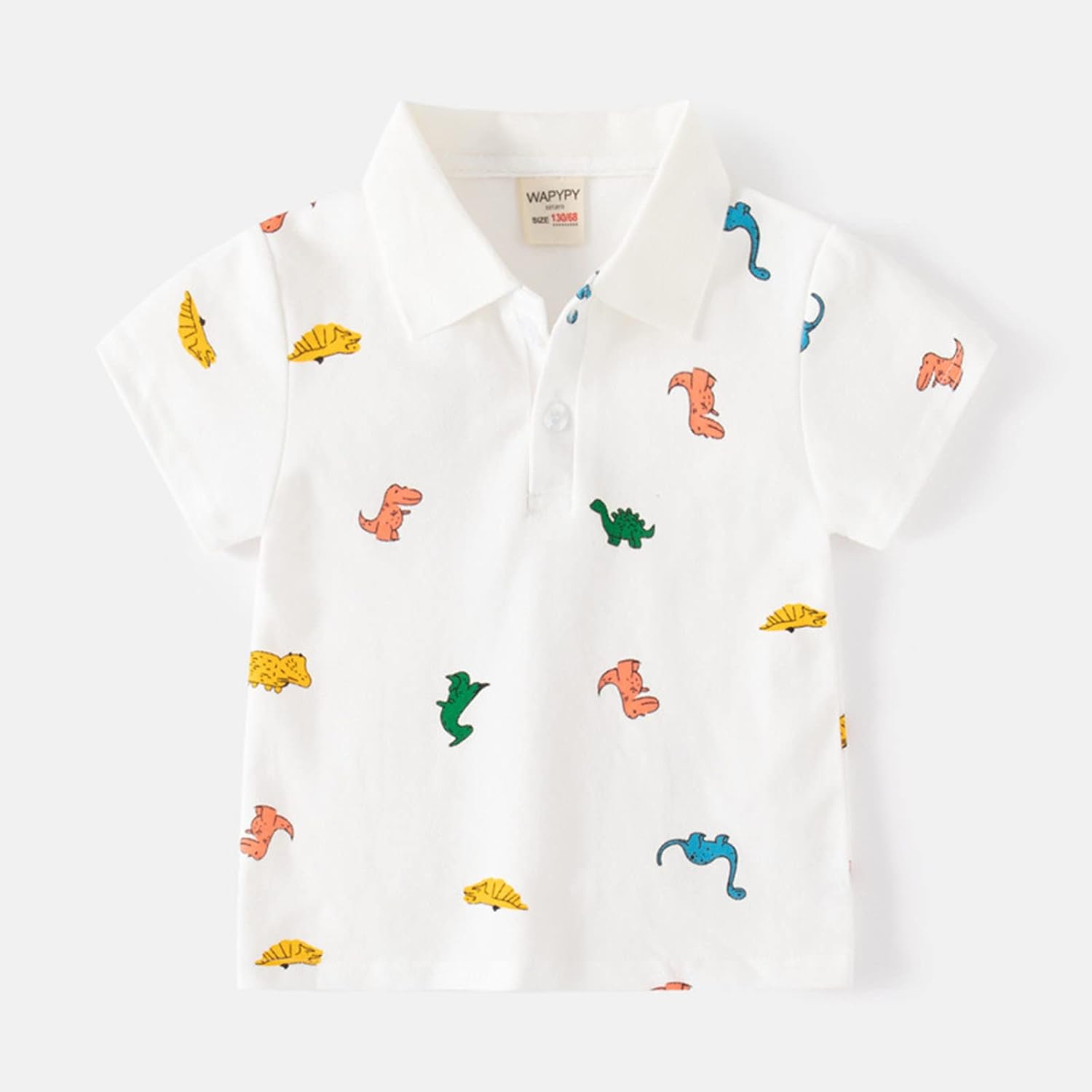 Toddler Boys Polo Shirt Cute Graphic Short Sleeve Golf Athletic T Shirts Collared Neck Button Down Casual School Uniform