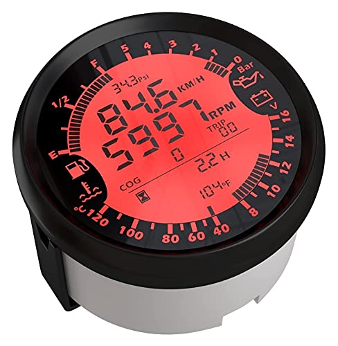 Tachymètre GPS 6 en 1 XMING 85mm avec voltmètre et niveau carburant 12V