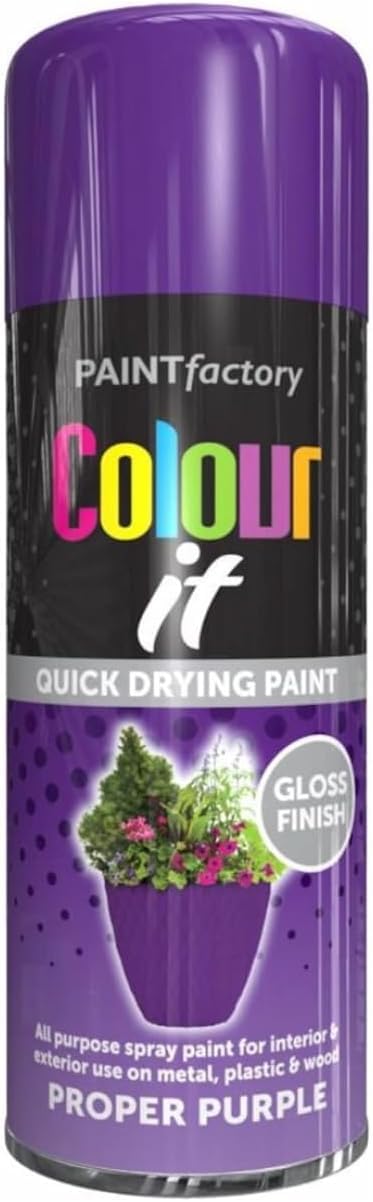 MIXEL Purple Gloss Spray Paint, Quick-Drying Formula, Easy To Apply, Ideal For DIY Projects, Crafting, Home Décor, Perfect For Wood, Metal, Plastic, Ceramics, 250ml, (1 Pcs)