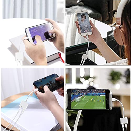 Headphone Adapter For Iphone,[Apple Mfi Certified] 2 Pack 2 In 1 Lightning To 3.5Mm Aux Audio And Charge Jack Adapter Splitter Dongle For Iphone 14/13/12/11/Xs/Xr/X 8/Ipad, Support All Ios System #TOP4