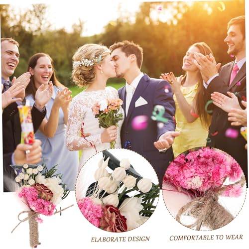 Boutonniere de flor seca para boda elegante Ciieeo miniatura 6