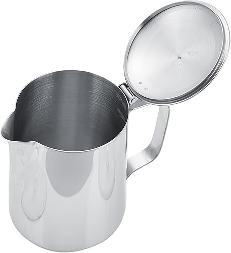 Miniatura 19 de Jarra de espuma, jarras de vapor, jarra de leche, taza de café de acero inoxidable, taza de leche al vapor con tapa para arte de café con leche 2000