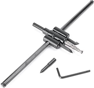 NC Adjustable 30-300MM Metal Wood Circle Cutter Kit Hole Saw Drill Bit DIY Handy Tool with 2 Changable Centre Bits